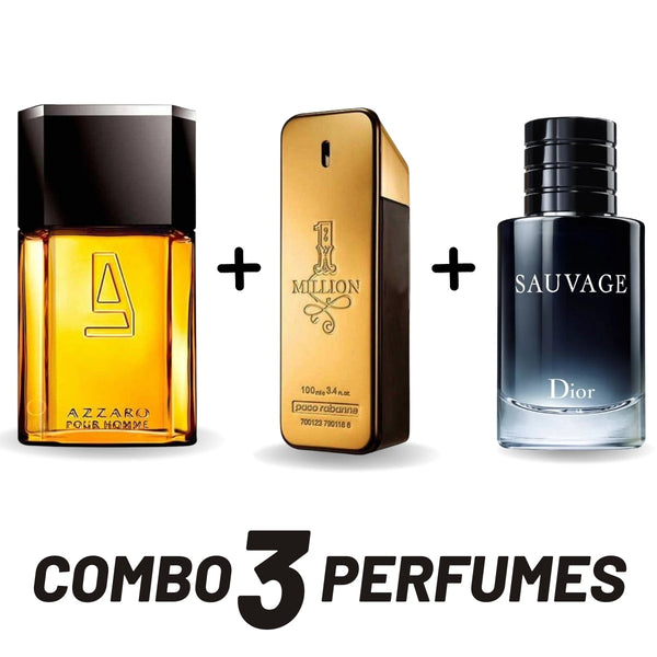 Combo Azzaro + 1 Million + Dior Sauvage - Frete Grátis - Envio Imediato - Brinde