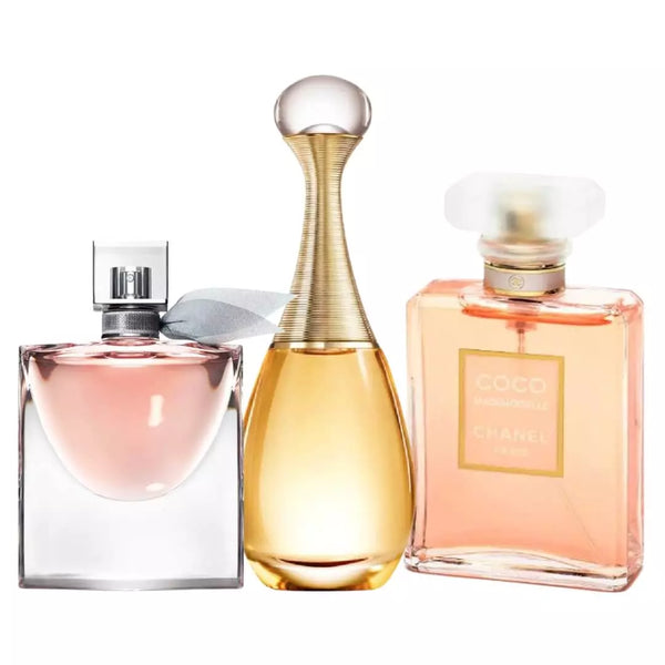 Combo 3 Perfumes Femininos - Jadore, Coco Chanel, La Vie Est Belle - Eau de Toilette 100ml - Frete Grátis + Envio Imediato